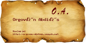 Orgován Abdiás névjegykártya